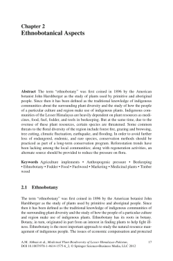 Ethnobotanical Aspects