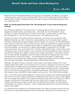 Busted! Myths and Facts About Burning Fat