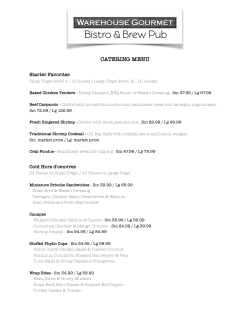 Catering Menu - Warehouse Gourmet
