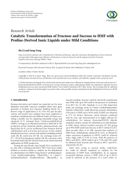 Catalytic Transformation of Fructose and Sucrose to HMF with