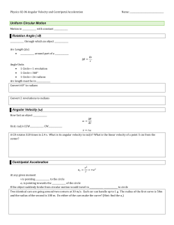 Physics 02-06 Angular Velocity and Centripetal