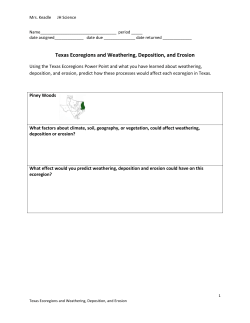 Texas Ecoregions and Weathering, Deposition, and Erosion