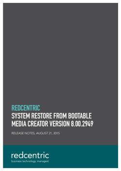 REDCENTRIC SYSTEM RESTORE FROM BOOTABLE MEDIA