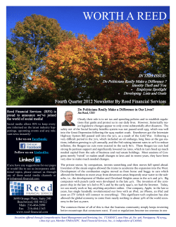 the Newsletter - Reed Financial Services