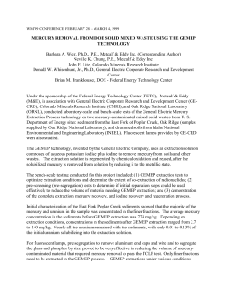 MERCURY REMOVAL FROM DOE SOLID MIXED WASTE USING
