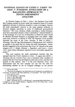 National League of Cities v. Usery to EEOC v. Wyoming
