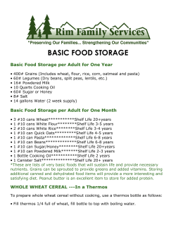basic food storage - Rim Family Services