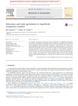 Delocation and trade agreements in imperfectly competitive markets