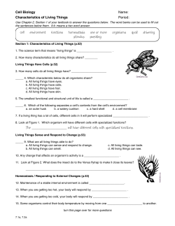 Characteristics of Living Things TR
