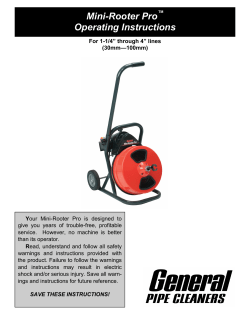 Mini-Rooter Pro Operating Instructions