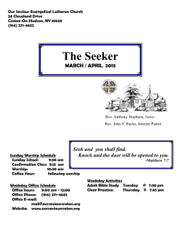 The Seeker - Our Saviour Evangelical Lutheran Church
