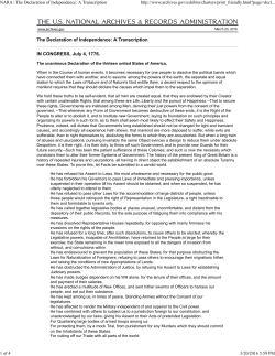 NARA | The Declaration of Independence: A Transcription