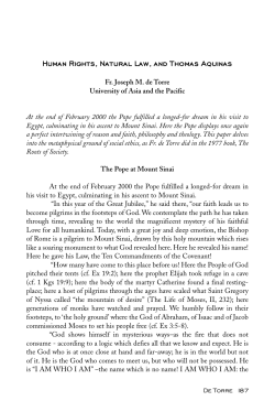 Human Rights, Natural Law, and Thomas Aquinas