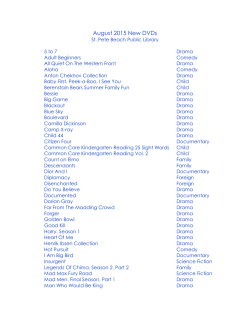 August 2015 New DVDs - City of St Pete Beach