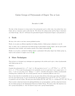 Galois Groups of Polynomials of Degree Ten or Less