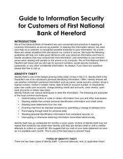 Guide to Information Security - First National Bank | Hereford