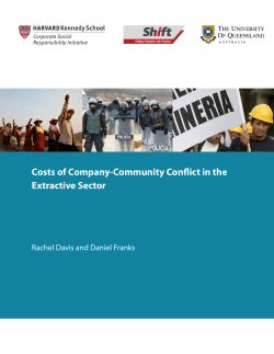 Costs of Company-Community Conflict in the Extractive Sector