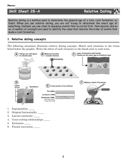 Skill Sheet 28-A Relative Dating