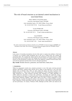 The role of board structure as an internal control mechanism in non