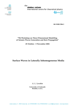 Surface Waves in Laterally Inhomogeneous Media - Indico