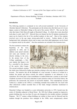 Account of the Class Supper and how it came off