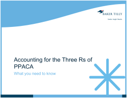 Accounting for the Three Rs of PPACA