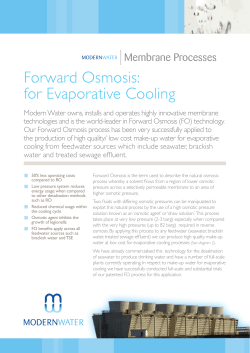 Forward Osmosis: for Evaporative Cooling