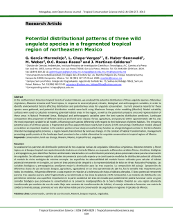 Potential distributional patterns of three wild ungulate species in a