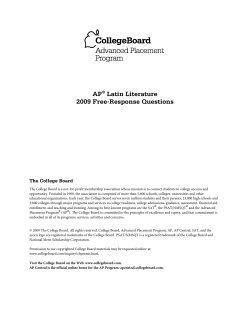 AP&reg; Latin Literature 2009 Free-Response Questions