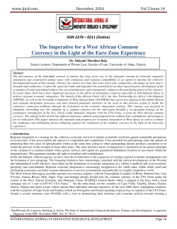 The Imperative for a West African Common Currency in the Light of