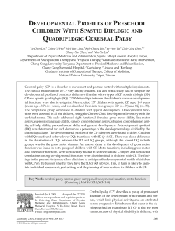 Developmental Profiles of Preschool Children With Spastic Diplegic