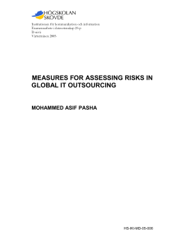 measures for assessing risks in global it outsourcing
