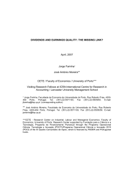 DIVIDENDS AND EARNINGS QUALITY: THE MISSING LINK? April