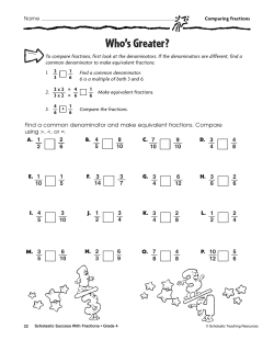 Comparing fractions