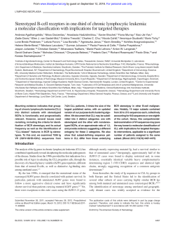 Stereotyped B-cell receptors in one-third of chronic