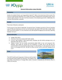 Brasilia - Logistics Note - SCP Clearinghouse Exchange Spaces