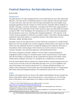 Central America: An Introductory Lesson
