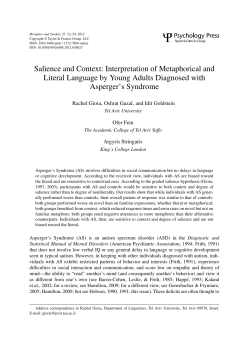 Salience and Context: Interpretation of Metaphorical and Literal