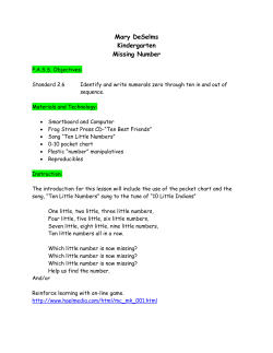 Mary DeSelms Kindergarten Missing Number
