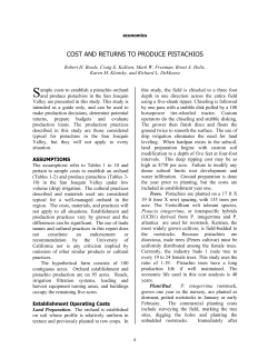 Costs and returns to product pistachios