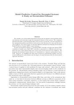 Model Predictive Control for Decoupled Systems: A