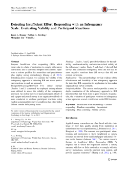 Detecting Insufficient Effort Responding with an Infrequency Scale