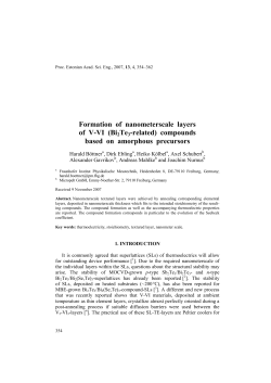Formation of nanometerscale layers of V-VI (Bi2Te3