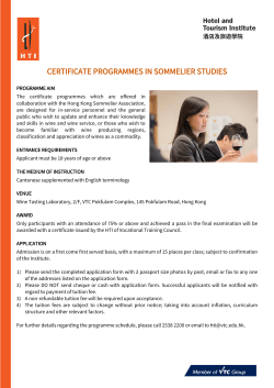 CERTIFICATE PROGRAMMES IN SOMMELIER STUDIES