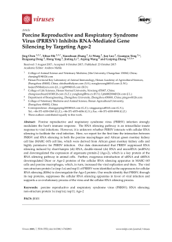 Porcine Reproductive and Respiratory Syndrome Virus (PRRSV