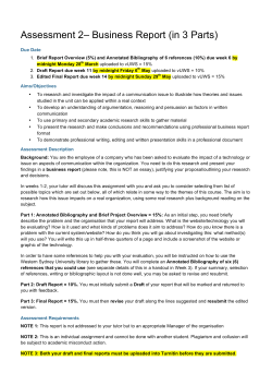Assessment 2&ndash; Business Report (in 3 Parts)