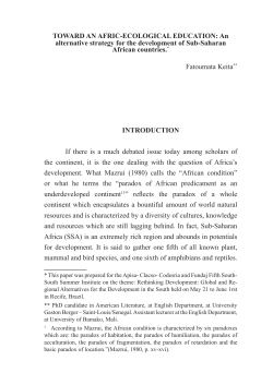 TOWARD AN AFRIC-ECOLOGICAL EDUCATION: An alternative