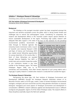 Initiative 1: Himalayan Research Fellowships