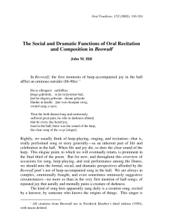 The Social and Dramatic Functions of Oral Recitation