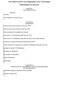 The Constitution of the Commonwealth of the Bahamas